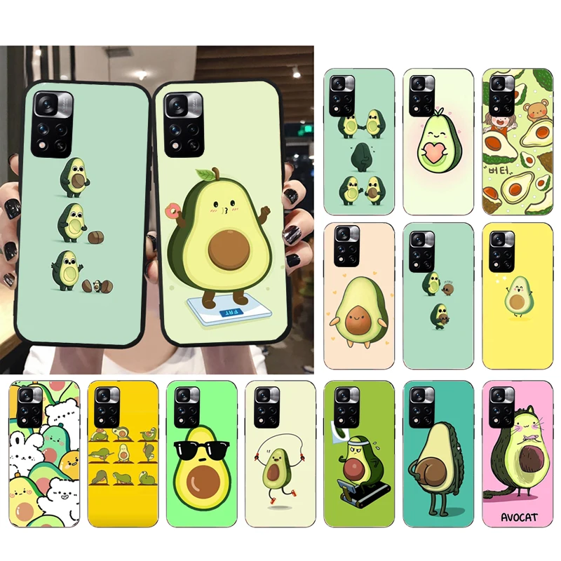 Phone Case for Xiaomi Redmi note 13 12 11 10 Pro 12S 11S 10S Redmi 10 9C 13C 10C  Avocado Fruit Case