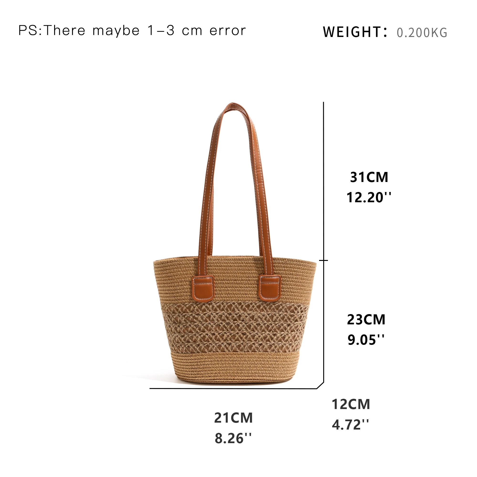 CKKUI Viintage Elegant French Woven Bag, Romantic Vacation Beach Shoulder Bag, High-quality Large Capacity Bucket Bags