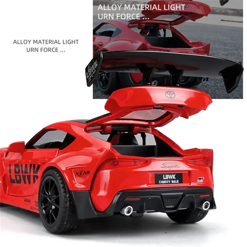 1:22 Toyota SUPRA Alloy Racing Car Model Diecasts & Toy Metal Vehicles Car Model High Simulation Sound and Light Kids Gifts