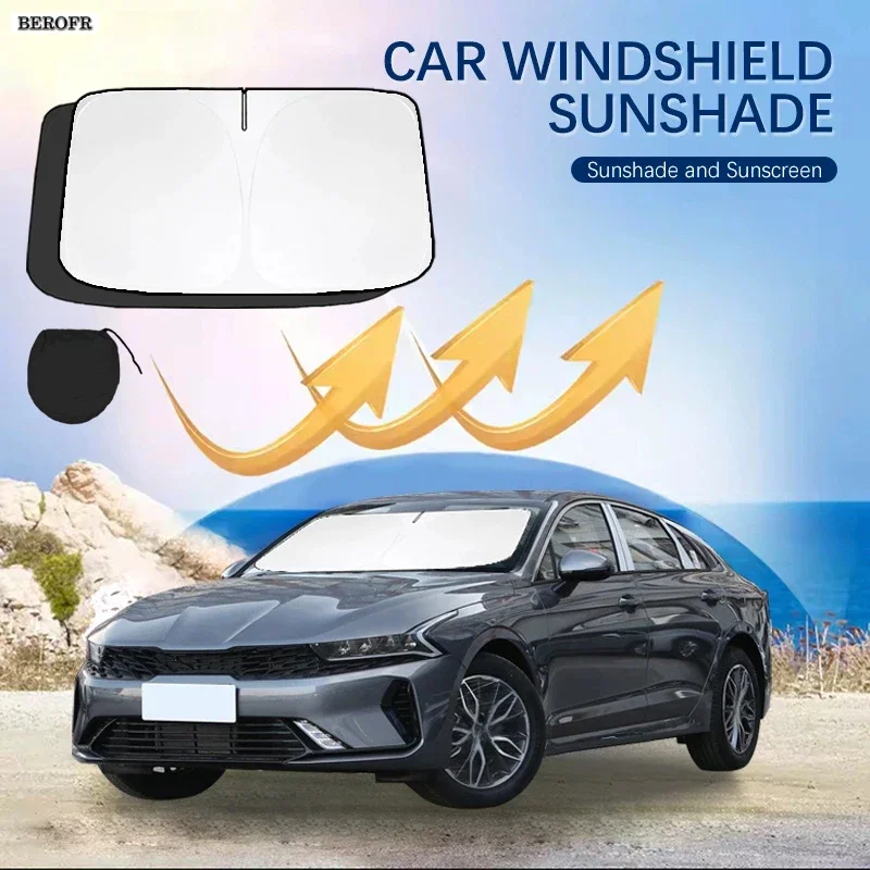 Car Windshield Sun Shade Covers Front Window Sunscreen UV Parasol For Kia K5 QL Carnival K2 K3 K4 Summer Car Accessories