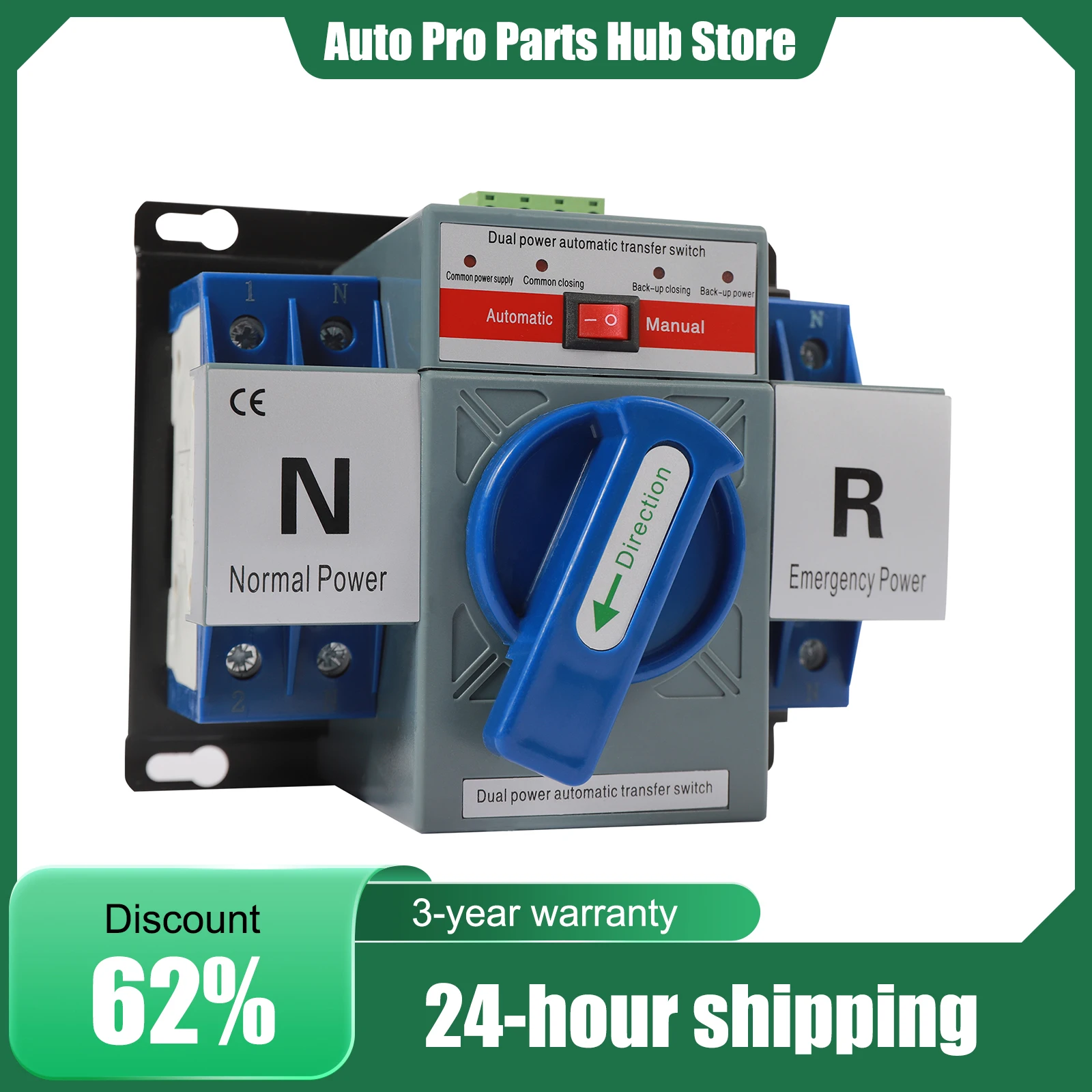 

Автоматический переключатель ввода резерва (АВР) 2P 63A, двухпозиционный переключатель питания, миниатюрный 110В, для промышленного применения