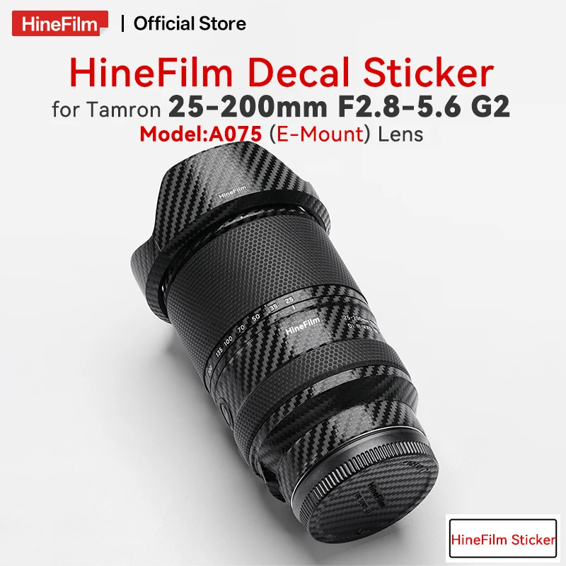 Hinefilm Skin für Tamron 25-200 F2.8-5.6 G2 für Sony Mount Objektivaufkleber 25200 Objektivaufkleber Skin 25 200 Wrap Cover 25-200 mm Haut