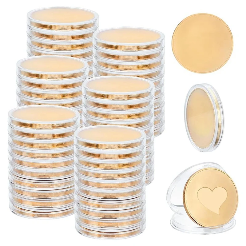 

60 PCS Blank Coin Engraving Blanks Coin Metal Stamping Blank Coin 40 Mm/1.57 Inch Round Tags Threaded Edged Coin