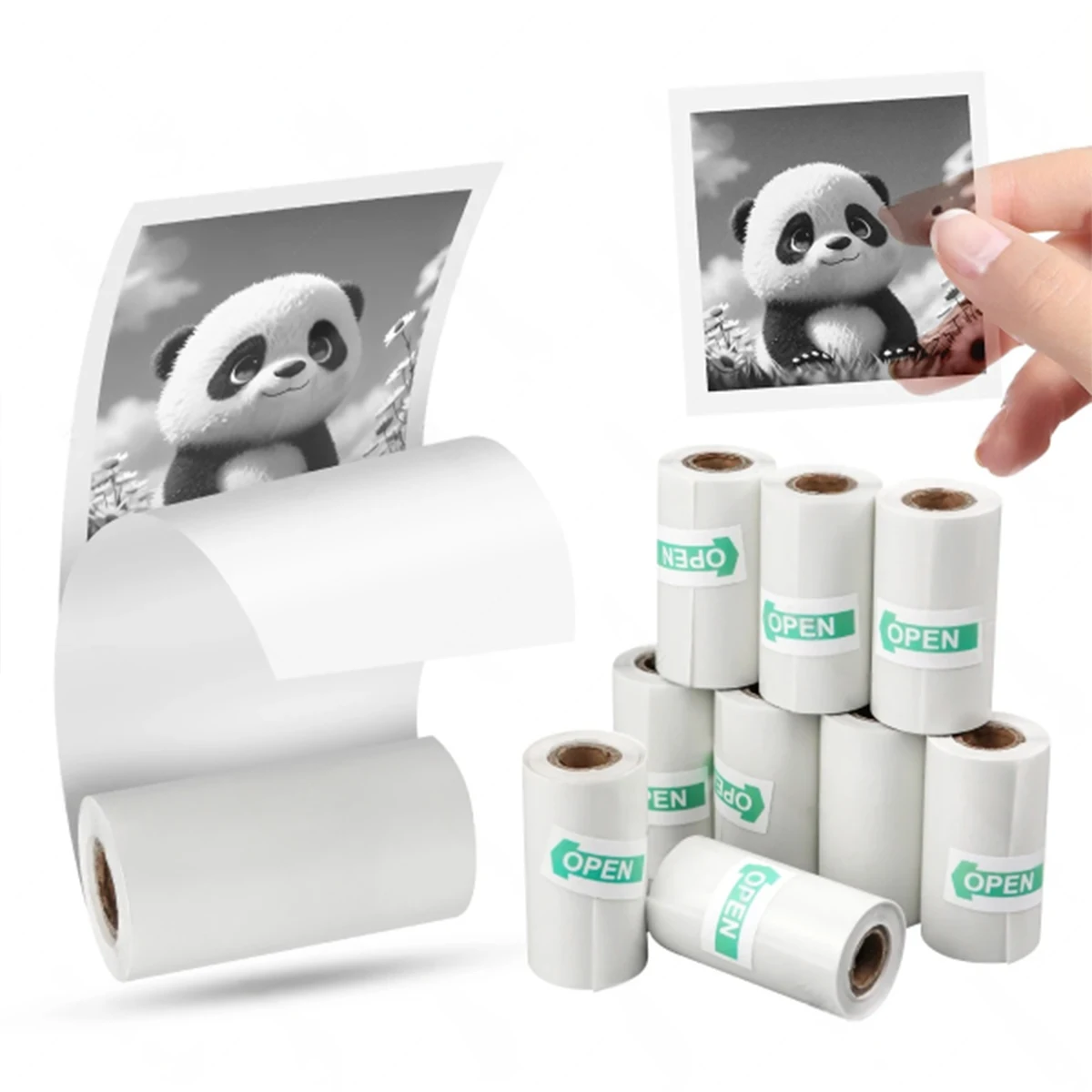 2/5/10PCS Mini Printer Paper Transparent Thermal Sticker Paper Self-adhesive Printer Paper Printer For Photos Notes 57 x 25mm