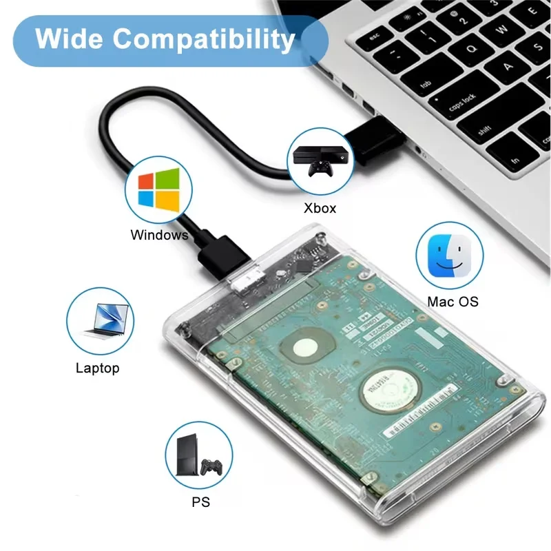 HHD Case Hard Disk Case 2.5 Inch SSD Case 5Gbps SATA to USB 3.0 HDD Enclosure Box UASP Mobile External Housing Hard Driver Box view 3