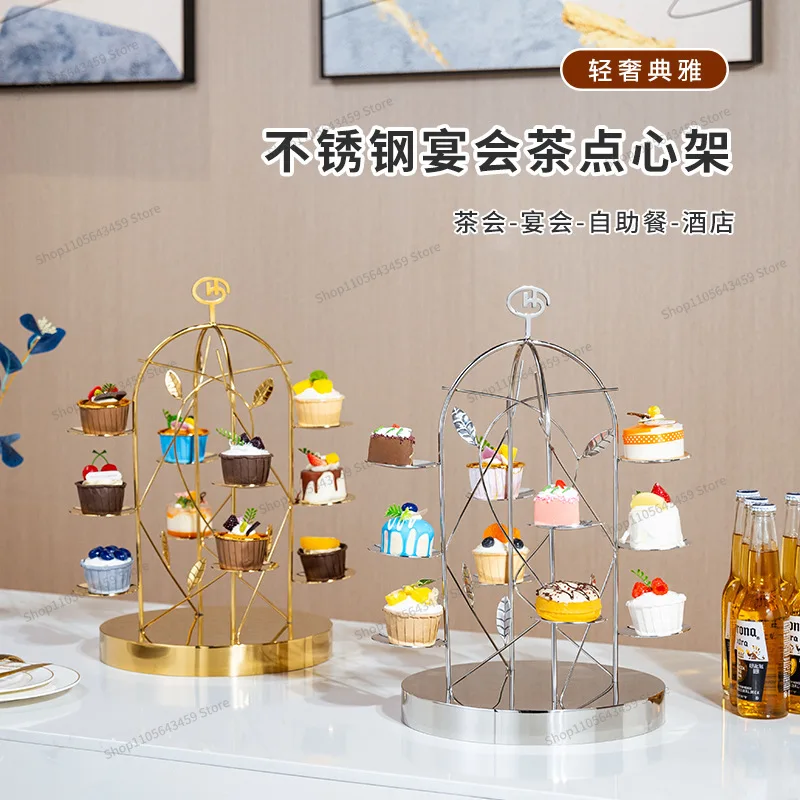 For plate cake rack dessert table ornament tea break table fruit plate shelf simple wind