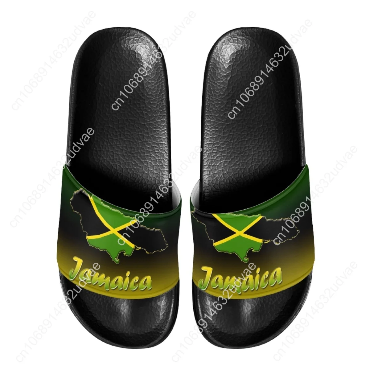 Art Design Jamaica Flag Print Women\'s Slippers Summer EVA Lightweight Non-slip Slippers Couple Outdoor Beach Wading Flat Sandals