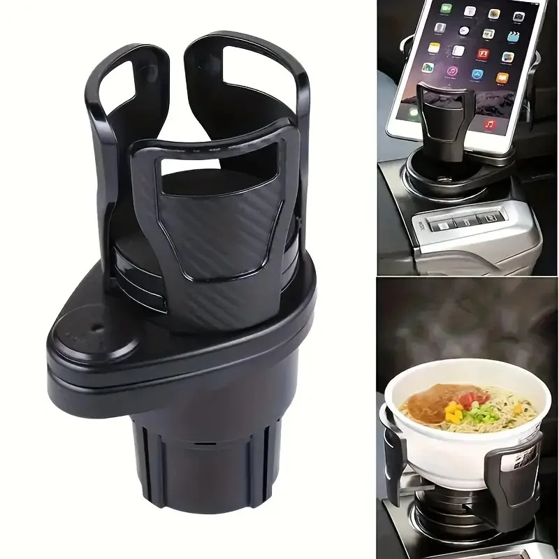 1PC Premium Car Cup Holder Expander - 360° Rotatable,  Dual Drink Holder, All-Purpose, Fit Most Cars, Durable Plastic Material