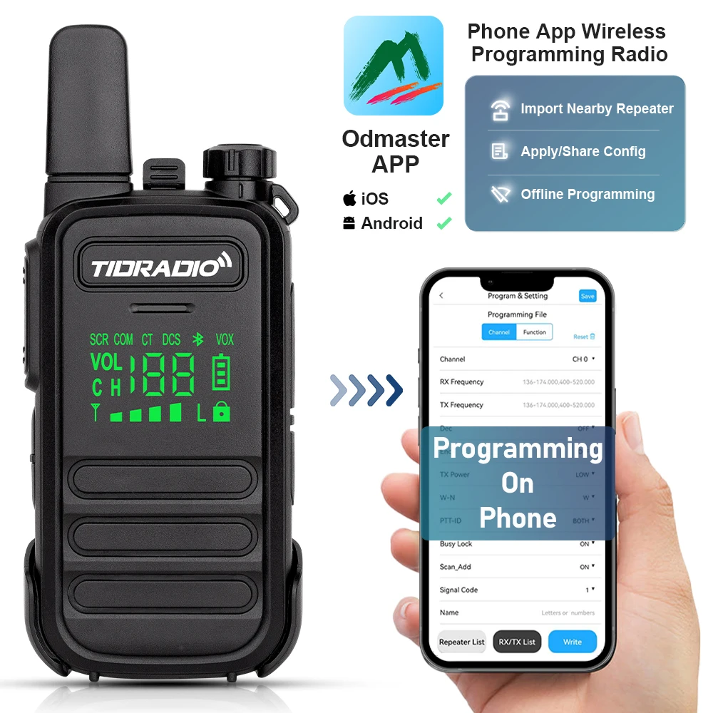 TIDRADIO M11 2 szt. Walkie Talkie przenośne radio dwukierunkowe PMR/FRS Walkie Talkie daleki zasięg komunikacja radio ładowanie USB HAM