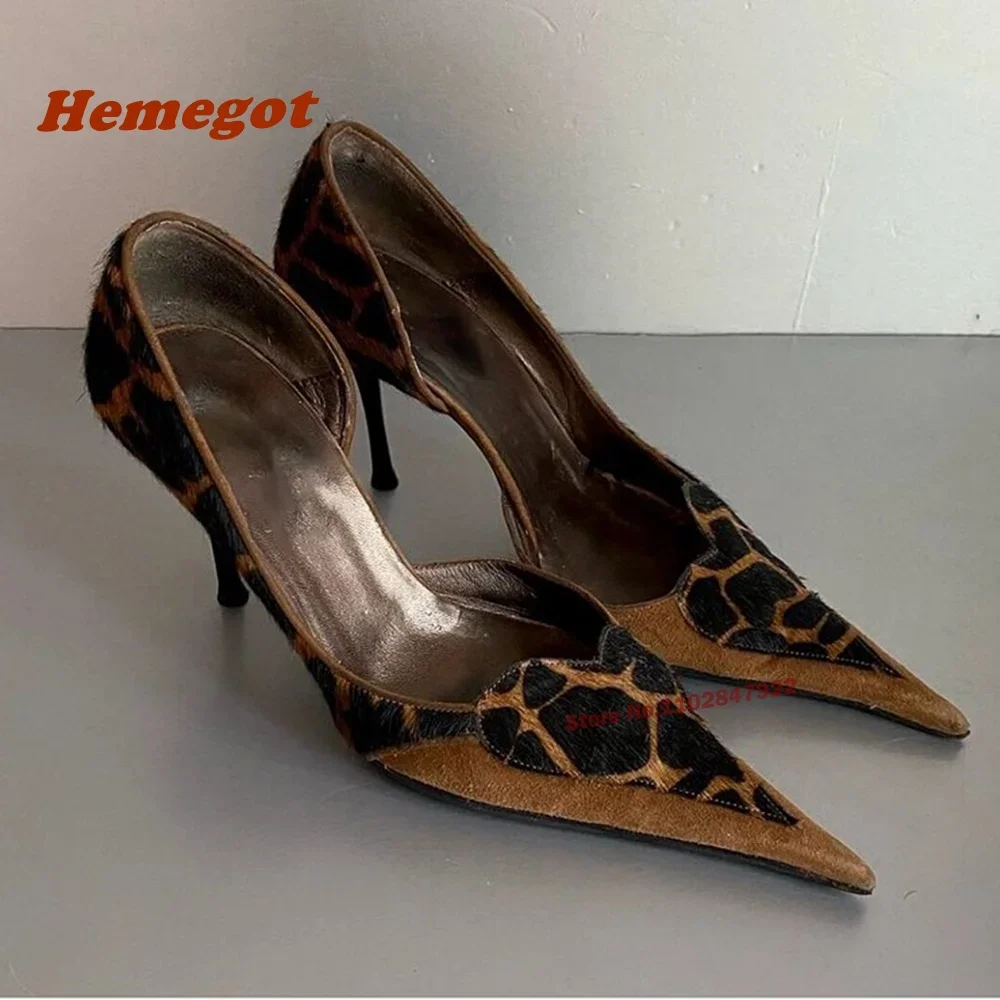 Spicy Girls Pointy Toe Leopard Pumps Stiletto Heels Shallow Side Air High Heels 2024 Newest Sexy Party Shoes Elegant Women