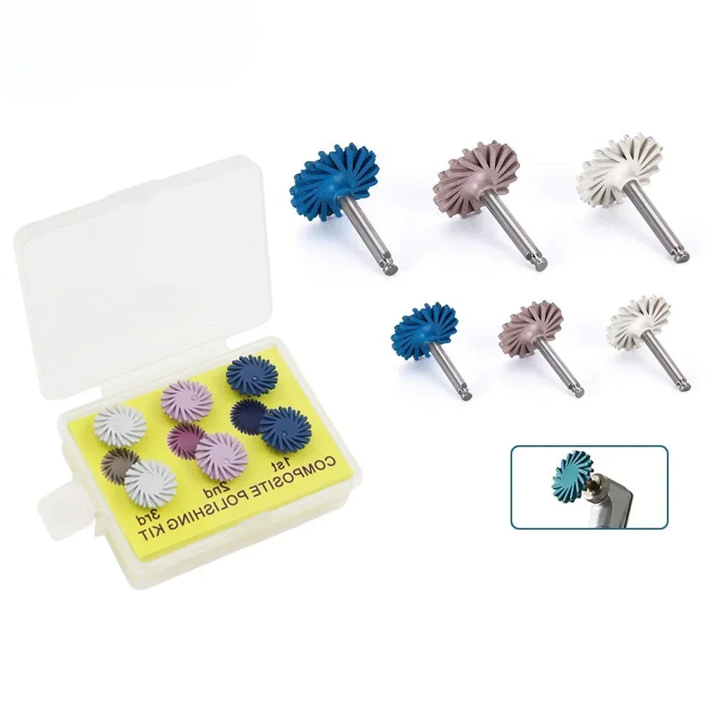 

6Pcs/Box Dentals Composites -s Polishing Disc Diamonds Spirals Brush Burs Hygienes Teeth Polishers Kits Dentistrys Lab Tool