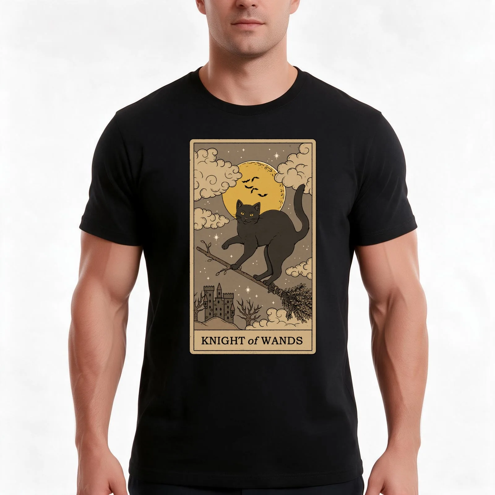 Knight of Wands T-Shirt, Summer Casual Cotton Tee, Oversized Streetwear Tops, Vintage Graphic Print, Loose Fit Short Sleeve