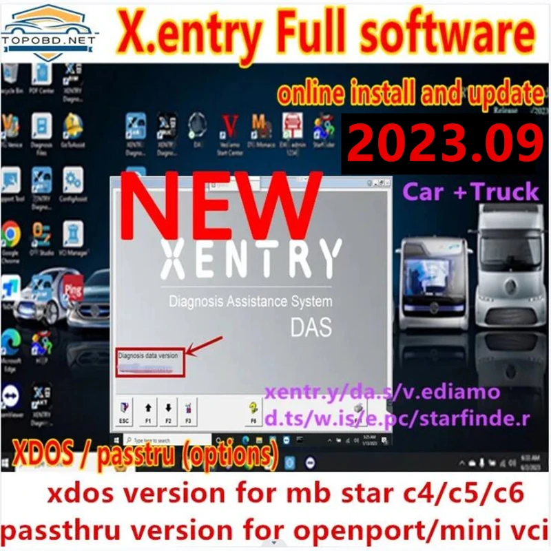 Newest 2023.09 MB STAR sd C4C5C6 software xentry DAS install or upgrade online xentry 2023.09 das vediam.o DT.S WI.S EPC starfid