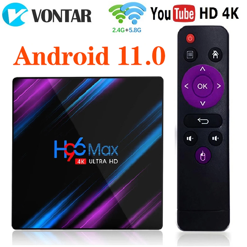 H96Max Android TVボックス 2GB RAM 16GB ROM Seamless Media Experience H96Max Android TV BOX 16 64GB with 8K
