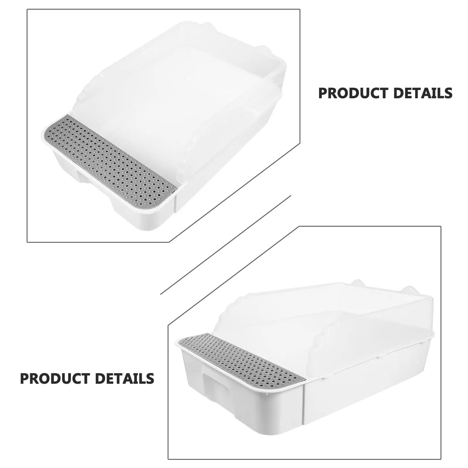 

HighQuality Material Durable Cat Litter Box SemiEnclosed Design AntiSplashing Kitten Toilet Pan