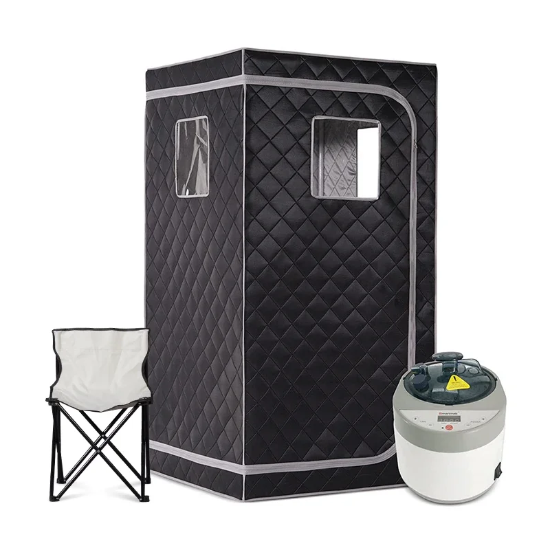 Portable Steam Sauna Full Dimension Personal Home Sauna With 4L Steam Generator And Remote Timer