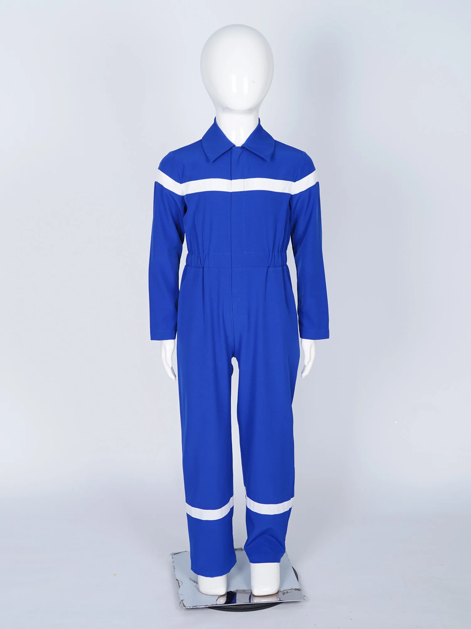 Jongens Meisjes Monteur Boilersuit Overall Halloween Kerstkostuum Aankleden Contrasterende lijnen Jumpsuit met lange mouwen en wijde pijpen