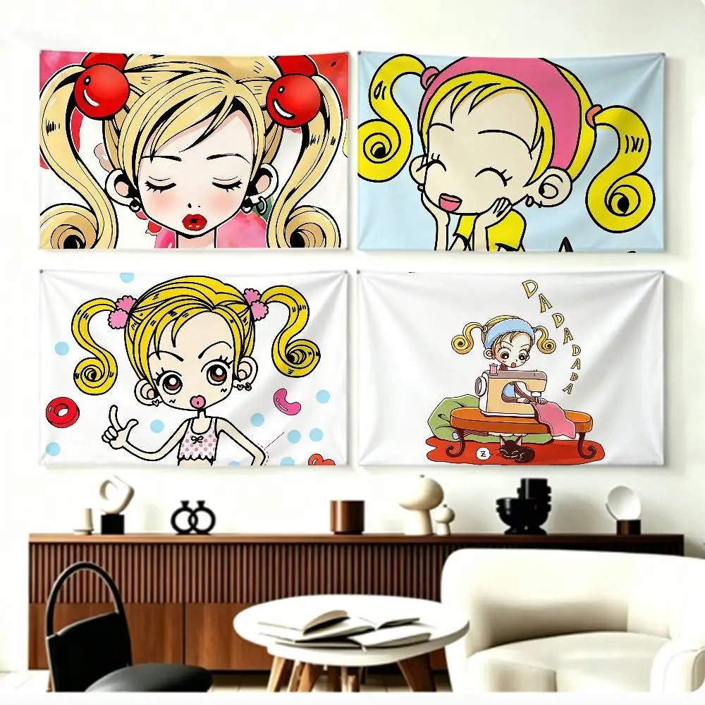 H-Happy Berry Kouda Mikako Cartoon   Flags Wall Hanging Background Art Banner for Bedroom Home Outdoor Decor