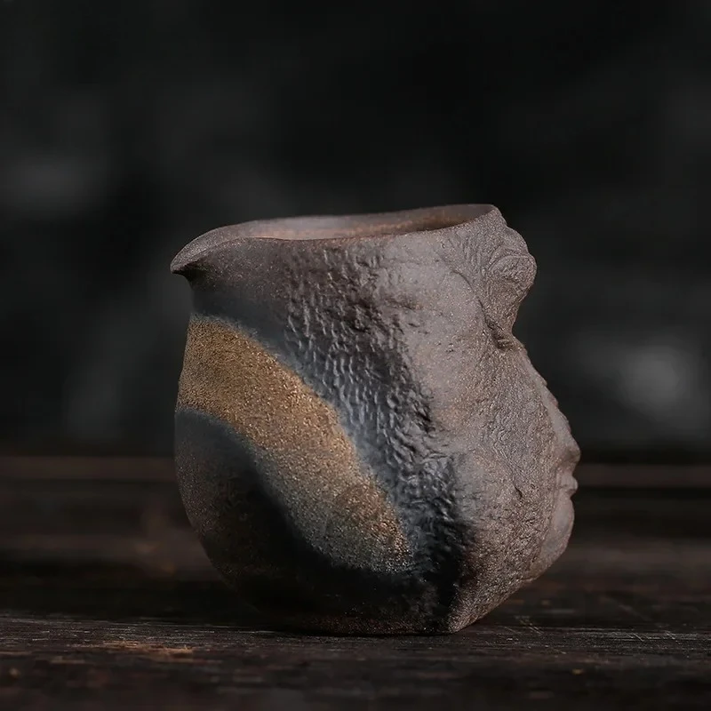 Burn Pitcher Handmade Retro Japanese Style Stoneware Public Cup Fair Cup Tea Pot Ceramic Kung Fu Tea Set  Tea Set Siteel
