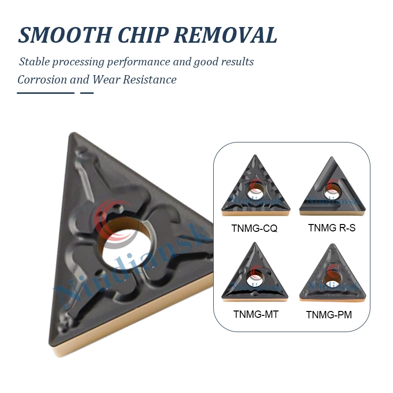 Insertos de torneado CNC TNMG160404R-VF LF9218 herramienta de torneado externo R/L-VF R/L-S CQ PM HQ CM TM tipo ranura insertos triangulares de dos tonos