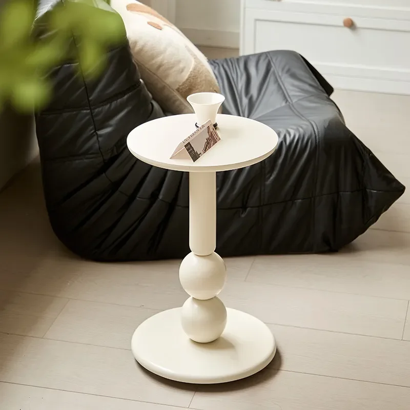 Light Luxury Small Round Side Table for Living Room Bedroom Balcony Mobile Coffee Table with Storage Corner End Table