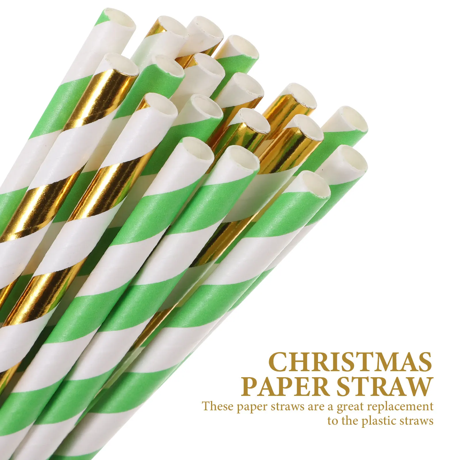 

30 Pcs Christmas Paper Straw Set Tree Straws Pastry Holiday Party Supplies Drinking for Eye-catching