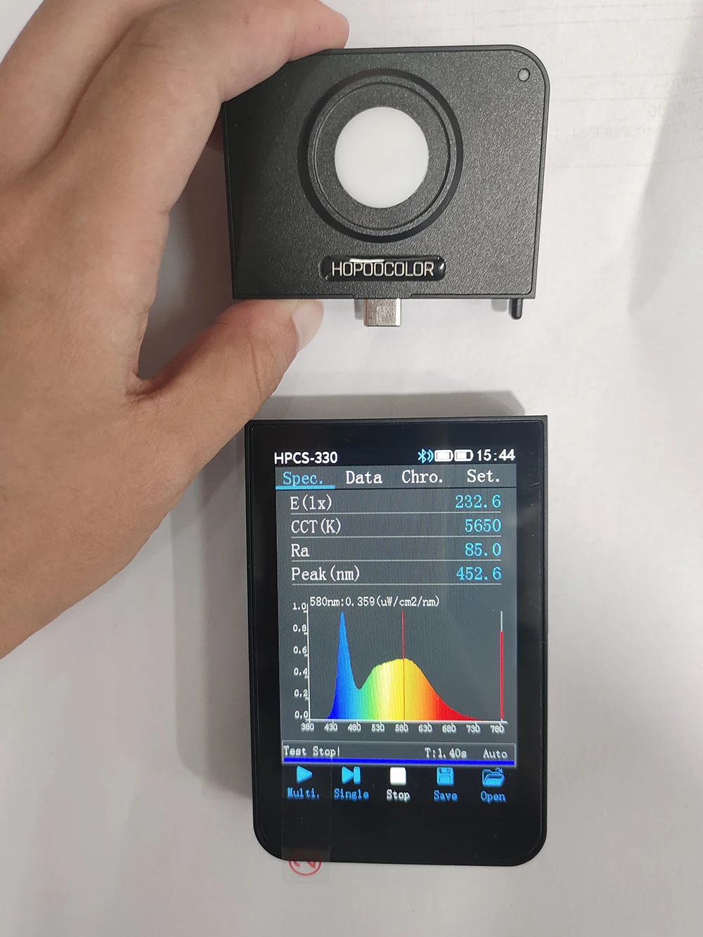 HPCS330 Wireless Spectrometer CCT Color Temperature Meter CRI Hopoocolor