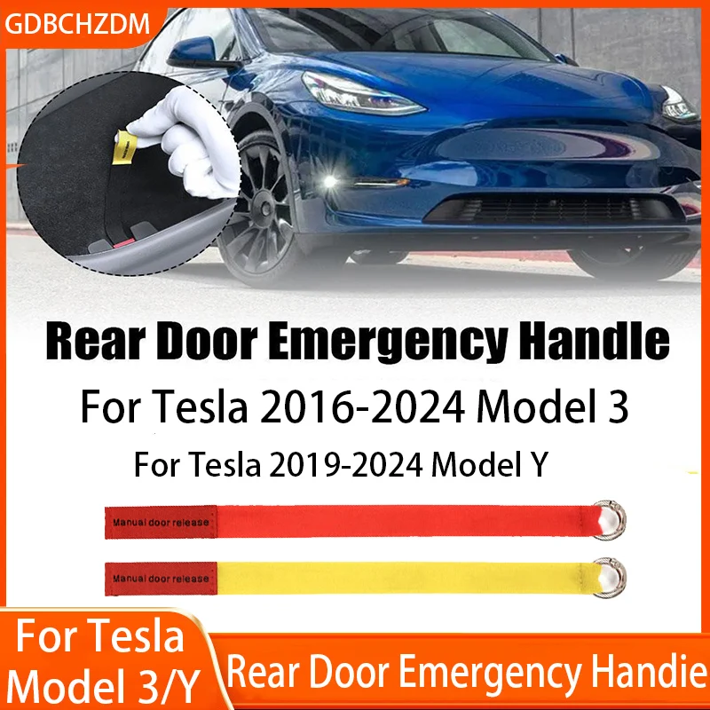 Rear Door Mechanical Switch Extended Car Door Emergency Handle Manual Door Release Emergency Puller Button For Tesla Model Y/3