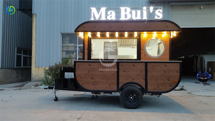 شاحنة طعام مخصصة للبيع مجموعة معدات فارغة أو كاملة بطول 10 أقدام على شكل قارب أحدث تصميم لمقطورة بيع متنقلة
