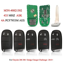 jingyuqin M3N-40821302 Remote Smart Car Key For Chrysler 200 300 For Dodge Challenger Charger 2015+ 433Mhz 4A PCF7953M Chip