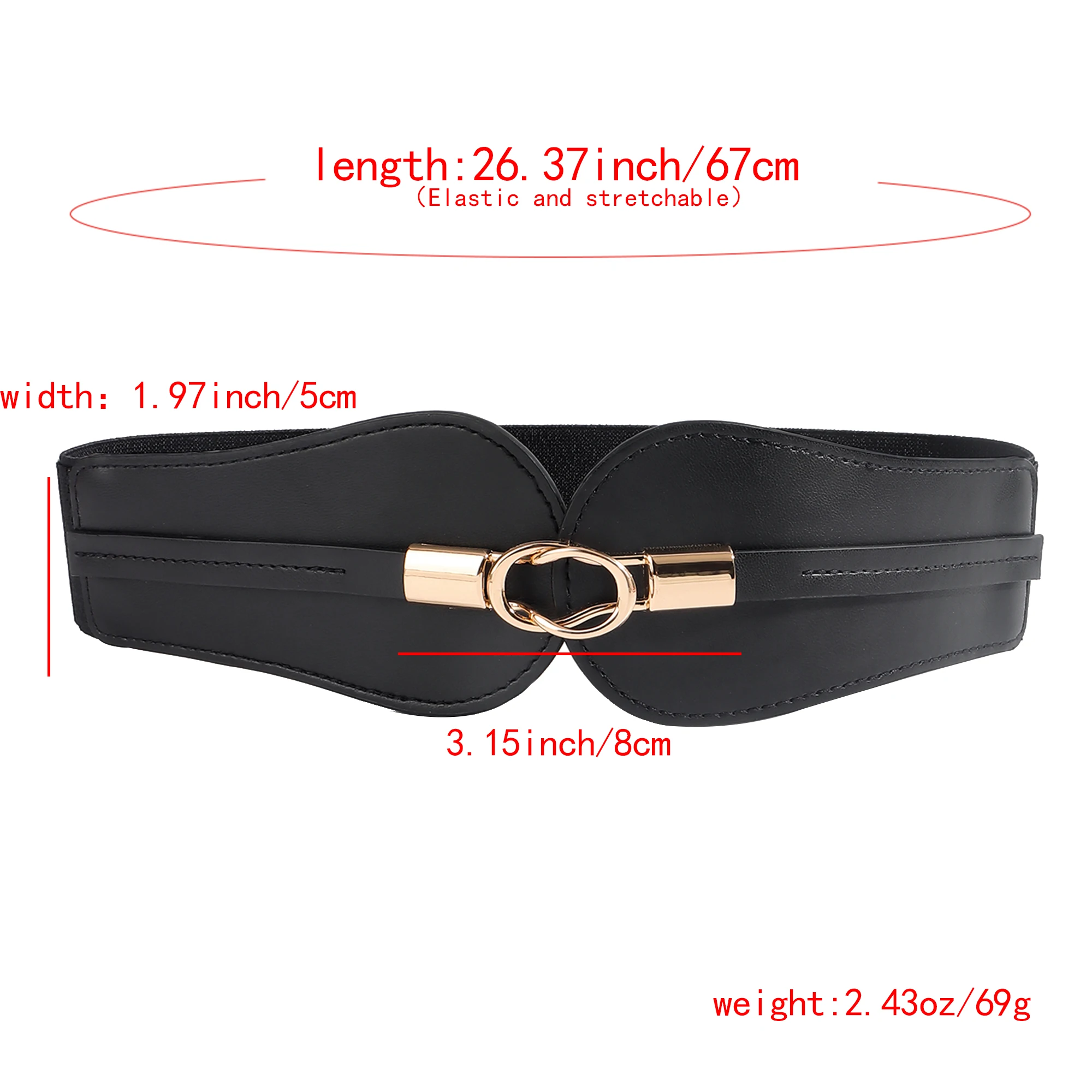 New wide version casual fashionable waist belt for women, decorative waistband with belt closure for shaping the body, paired wi