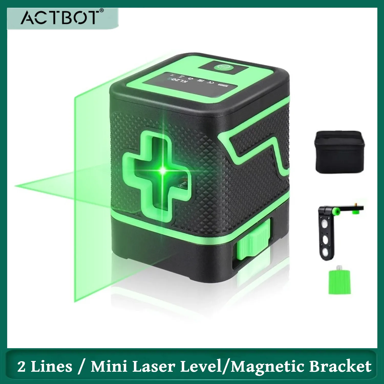 

2 Lines Portable Green Laser Level Accurate Vertical&Horizontal Cross Line Self-Leveling Multi Laser Level Powerful Green Beam