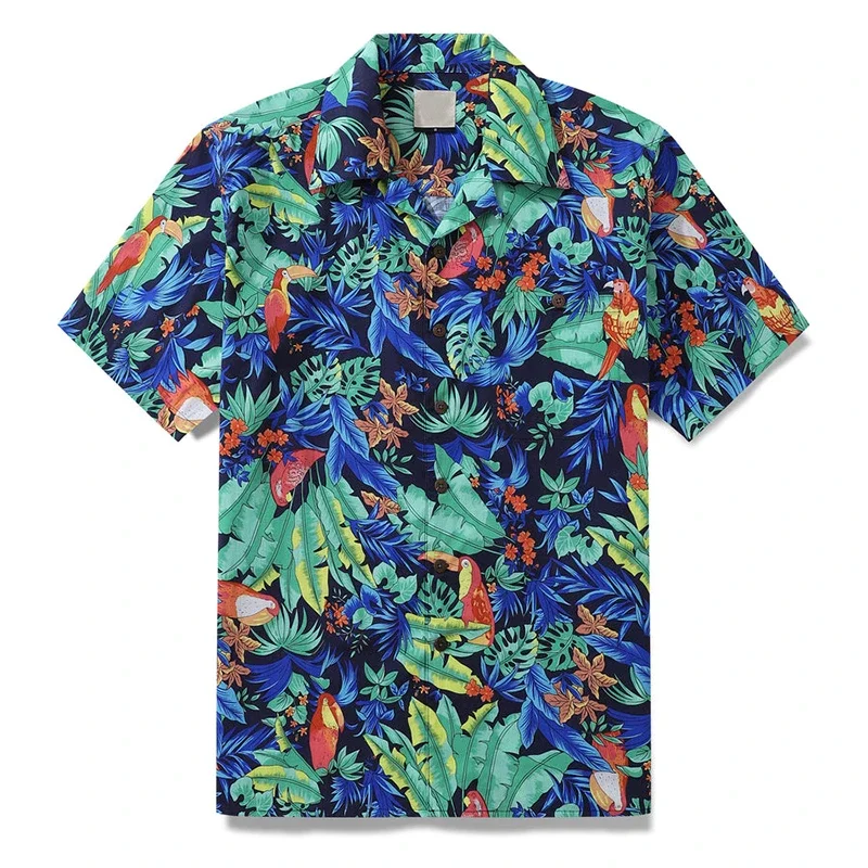 

Harajuku Flower Pattern Men's Shirt Latest Fashion Flower 3D Printed Street Hip Hop Short Sleeve T-shirt Hawaii Beach Top