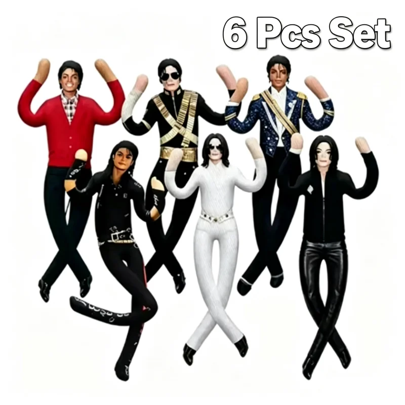 Neue Pop-König Michael Jackson Plüschpuppe Cosplay-Requisite mit flexiblen, beweglichen Gelenken – MJ Plüsch-Abstrakt-Figur, Sammlerstück, Partygeschenk für Fans