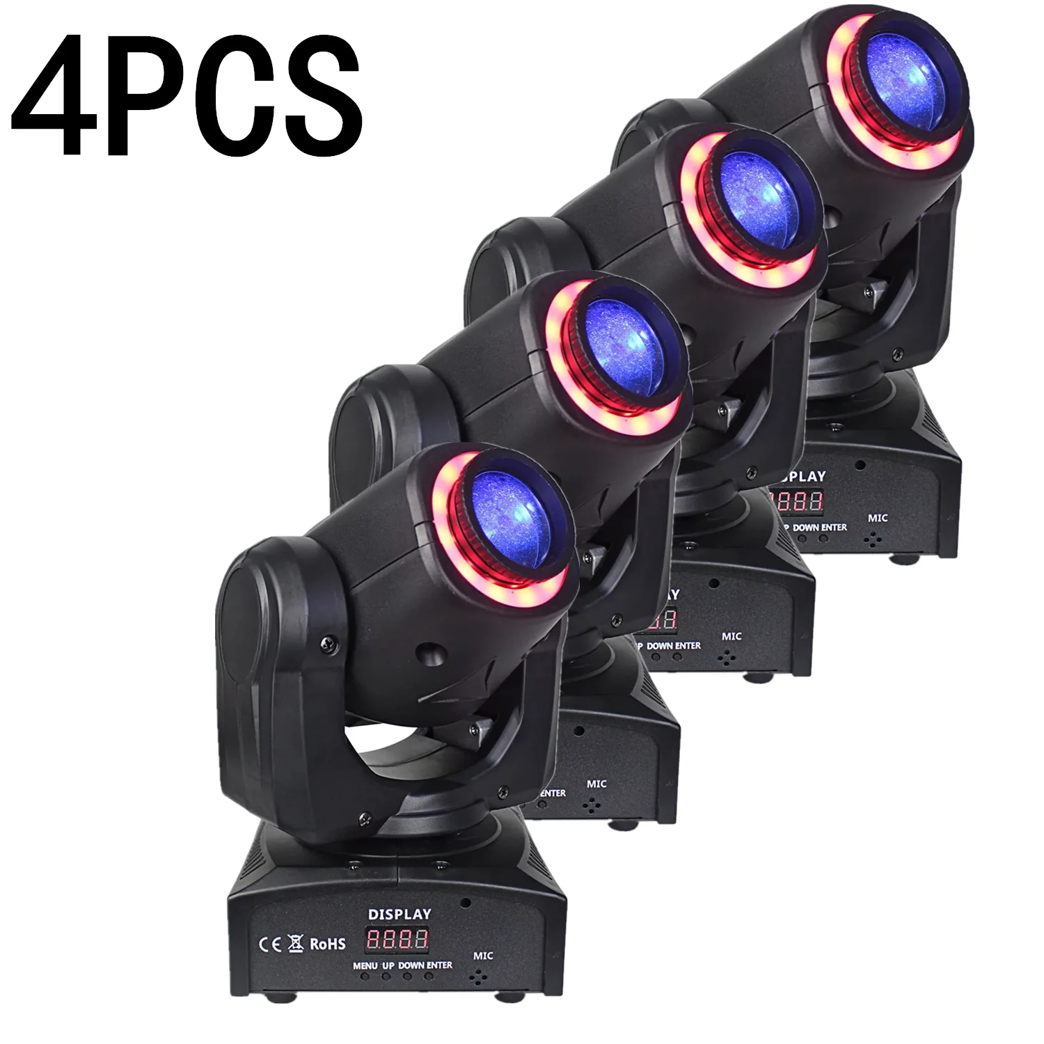 2024 LED Lights DJ Disco Shaking Head Flash 1/2/4PC 80W Moving Head Spotlight Pattern Lights Bar Club Performance Event Ballroom