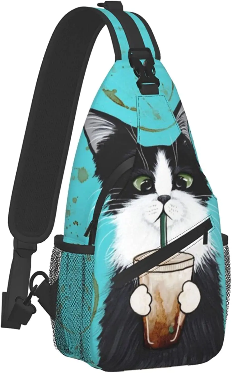 Cat Sling Backpack Unisex Chest Bags Crossbody Travel Hiking Daypack for Women Men Shoulder Bag