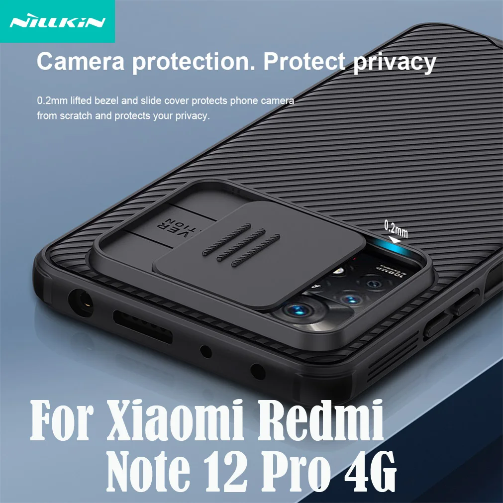 NILLKIN For Xiaomi Redmi Note 12 Pro 4G Case CamShield Pro Shockproof  Slide Camera Back Cover For Redmi Note12 Pro 4G Bumper