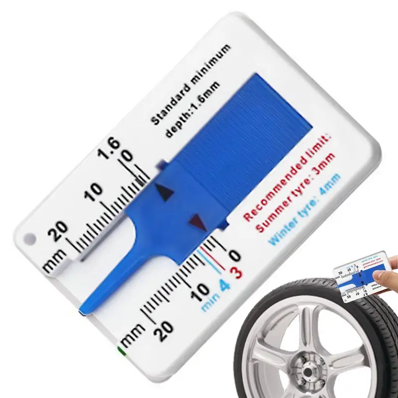 0-20mm Car Wheel Tread Depthometer Depth Indicator Ruler Plastic Tread Gauge Auto Tire Tread Depth Meter Tire Wheel Measure Tool