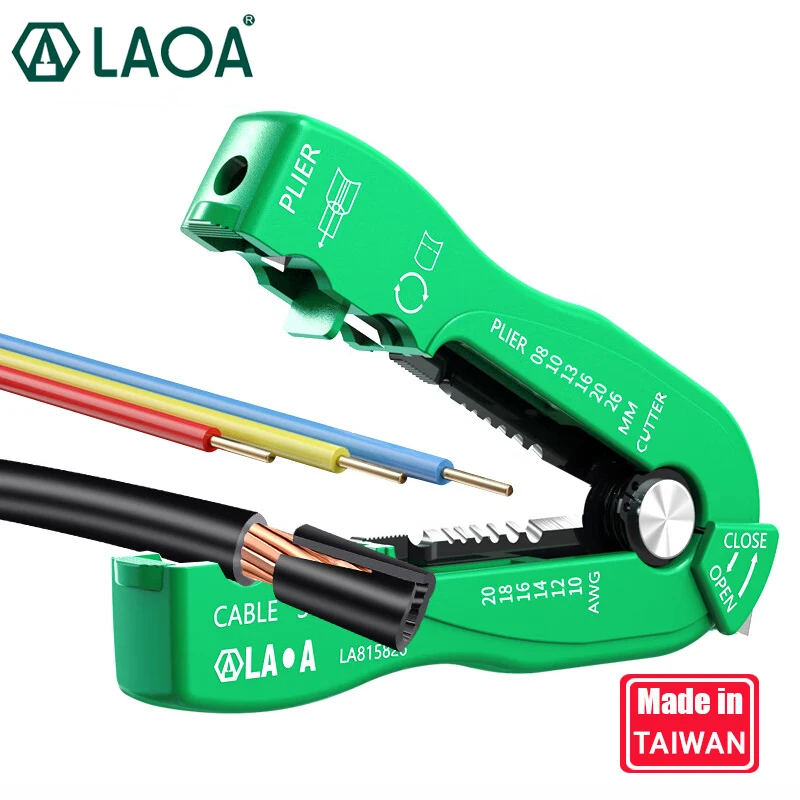 LAOA Wire Cutter Cable Stripper Multifunction Portable Wire Stripping Crimp Tool Hand Tools Suitable 0.8-2.6mm