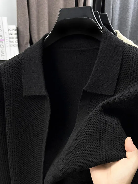 

Мужской вязаный кардиган Ele: приталенный шерстяной свитер с карманами, повседневный, для весны и осени, комфортный, дышащий