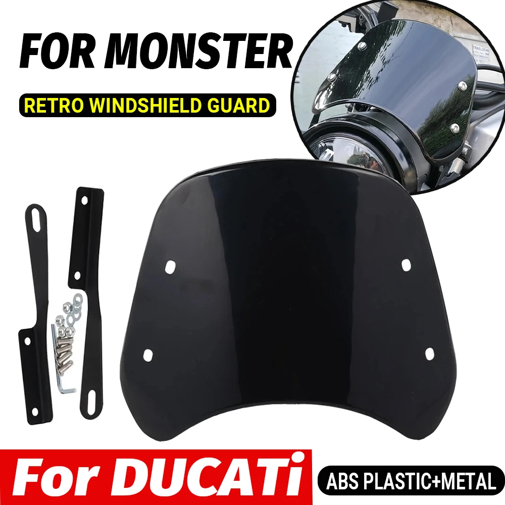 For Ducati Monster 400 600 620 695 750 900 996 1000 S2R S4R Accessories Retro Windscreen Windshield Wind Screen Deflector Cover