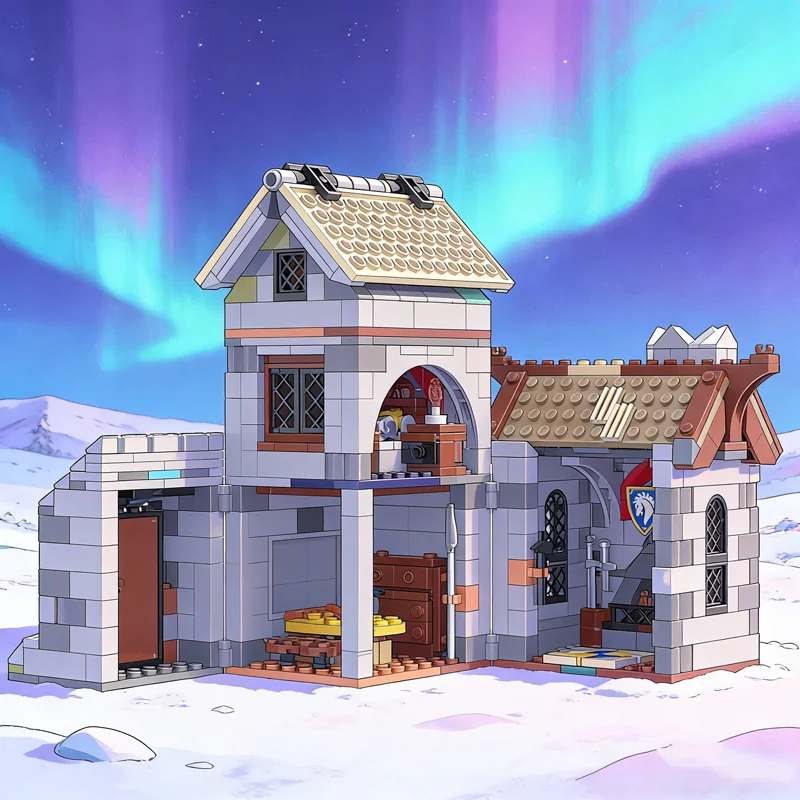 ตัวต่อ MOC ปราสาทยุคกลาง 619 ชิ้น แบบจำลองบ้าน ชุดตัวต่อสร้างสรรค์ DIY ของเล่นเสริมพัฒนาการ ของขวัญคริสต์มาส ตัวต่อสำหรับเด็ก