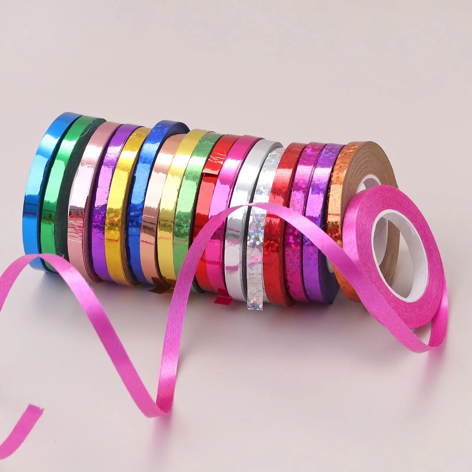 بالون الشريط عيد ميلاد ديكور 10 متر/لفائف 5 مللي متر حفلة عيد ميلاد ديكور بالون الزفاف الليزر حبل أشرطة الساتان الطرف الديكور #3