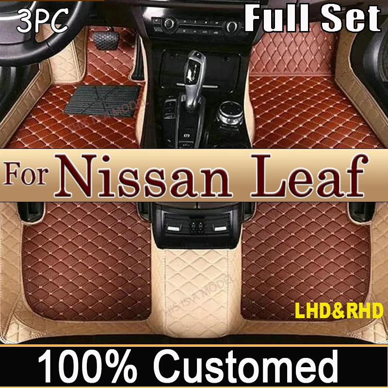 Floor Mats For Nissan Leaf ZE0 AZE0 2011~2017 Dirt-resistant Car Mats luxury Leather Mat Anti-dirt Pad Car Accessories Interior