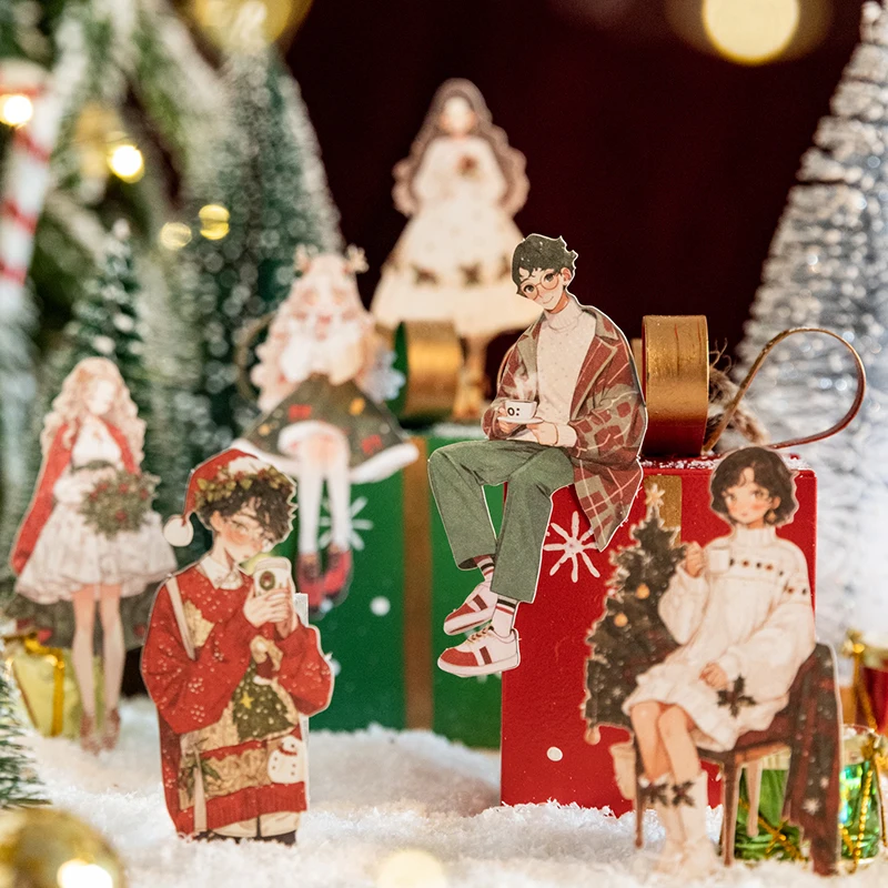 

30 шт., кавайный креативный романтический рождественский персонаж, декоративная наклейка для домашних животных, сделай сам, дневник, альбом, скрапбук, эстетическая канцелярская наклейка