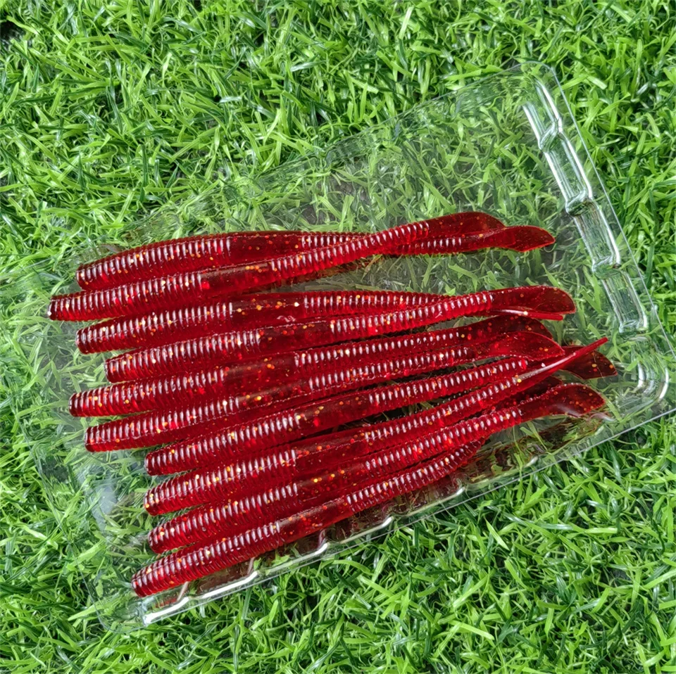 MUKUN 10 Stück Weichköder 10cm 2,3g Silikon-Wurm Sinkender Minnow Swimbait Wobbler für Süßwasser Bass Hecht Weiche Angelköder – Detail 6