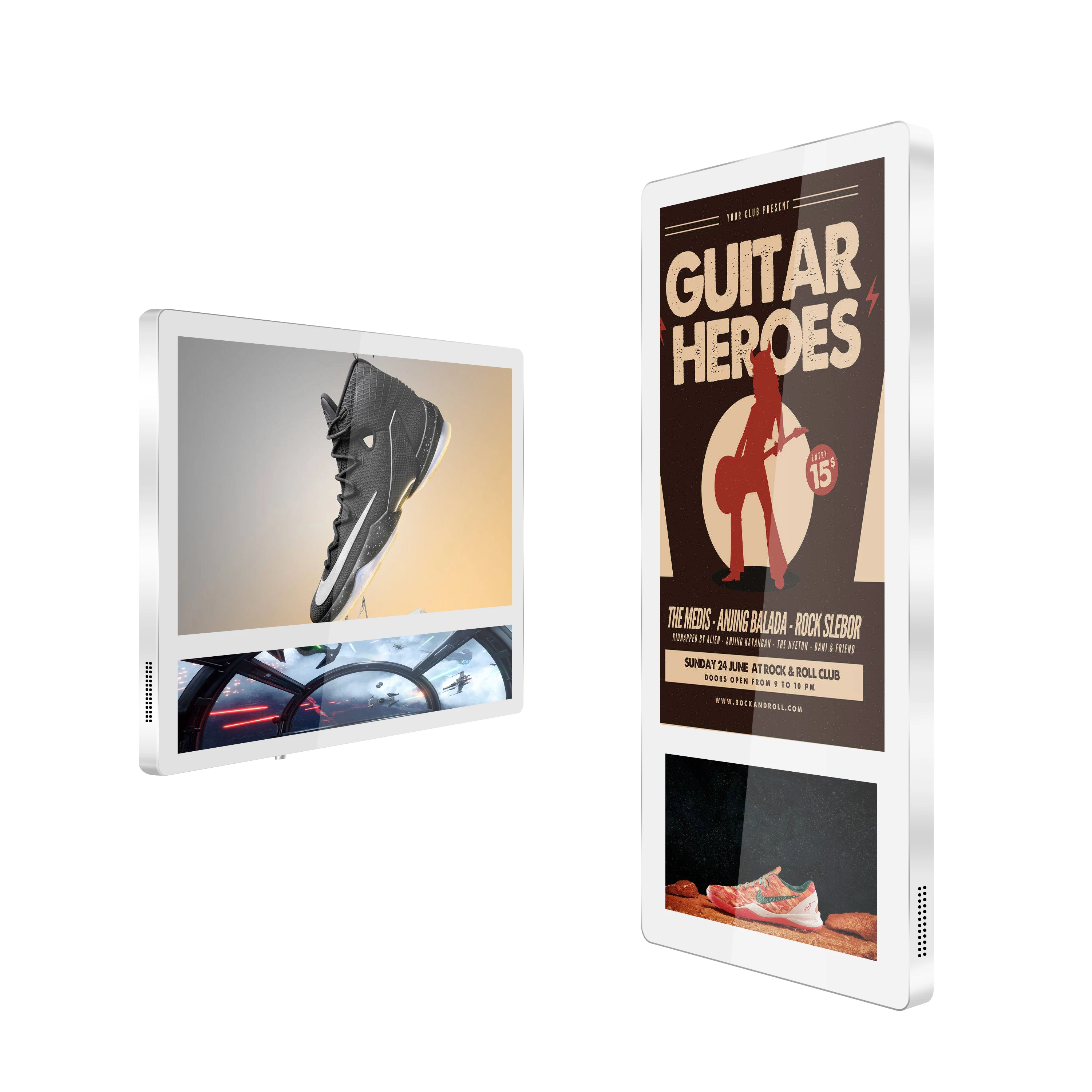 

Wholesale 21.5+19 Inch Elevator Advertising Player Digital Wall-mounted LCD Display Signage Kiosk with Double Screen