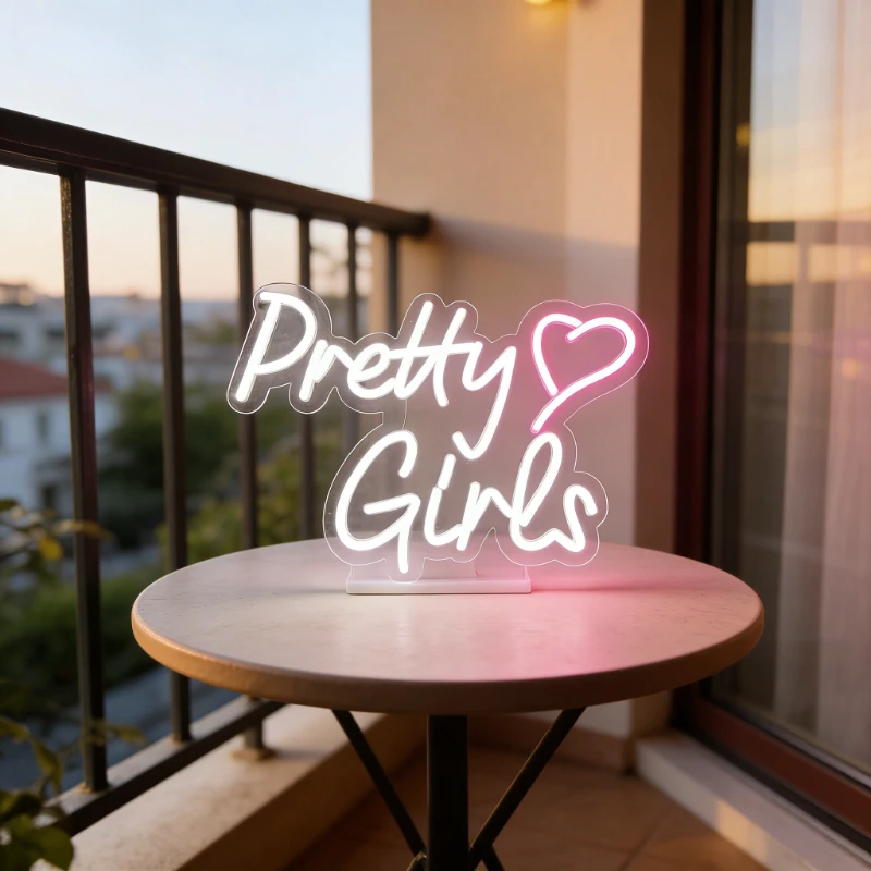 

Pretty Girls Neon Sign LED Night Light USB Aesthetic Wall Art Desk Lamp for Girl Bedroom Dorm Room Bachelorette Party Decor Gift