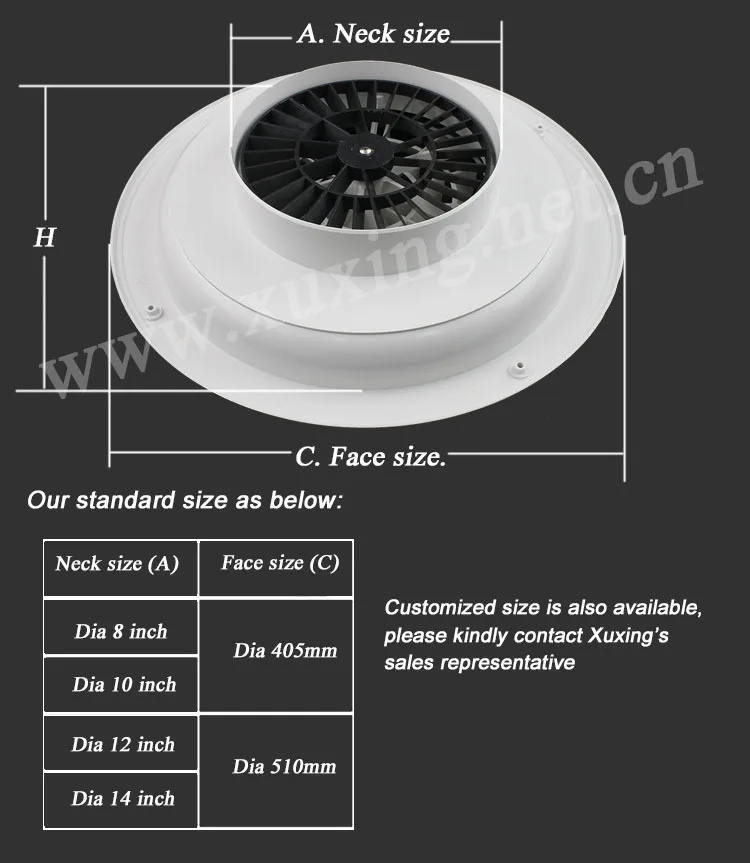 plastic round air vent ceiling  air conditioning diffuser