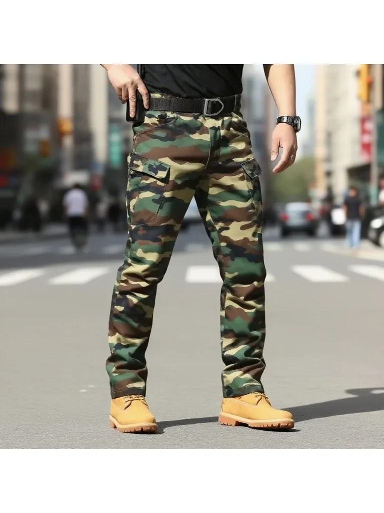 AliExpress Men's Autumn Cargo Elastic Pants for Outdoor Activities Trekking Hiking Camping Climbing Running Sports Cycling Work Trousers